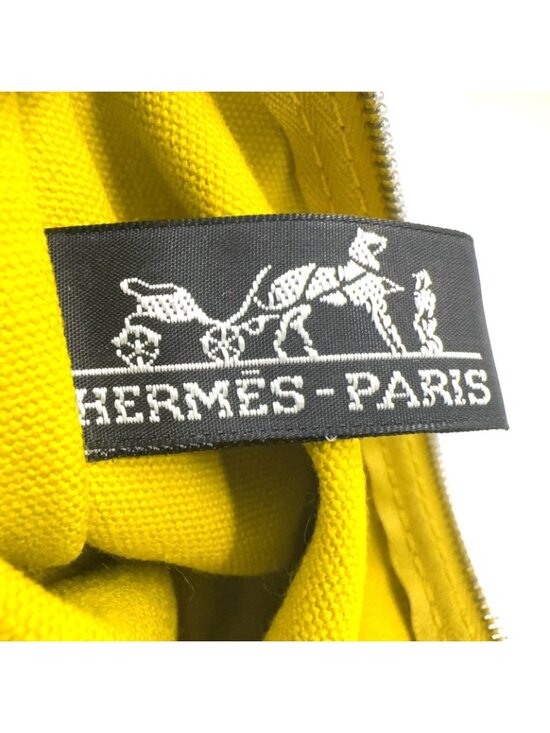 Hermes | Bags | Hermes Canvas Mini Tote Bag | Poshmark Hermes Cannes Canvas Yellow White Tote Silver